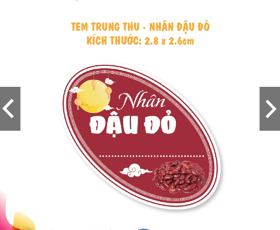 Tem Dán, Nhãn dán Nhân Bánh Trung Thu - Hình Elip mới.