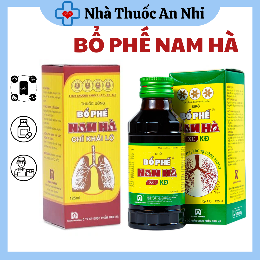 [Mẫu Mới] Siro Bổ Phế Nam Hà XC (chai có đường,không đường) - 125ml