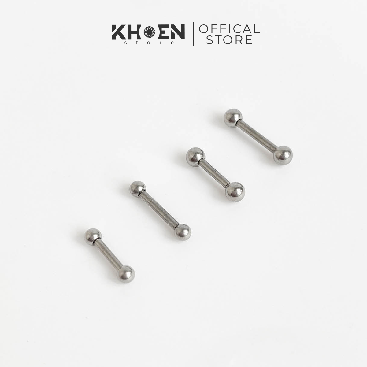Khuyên bi 2 đầu - Titanium - Khoen Store