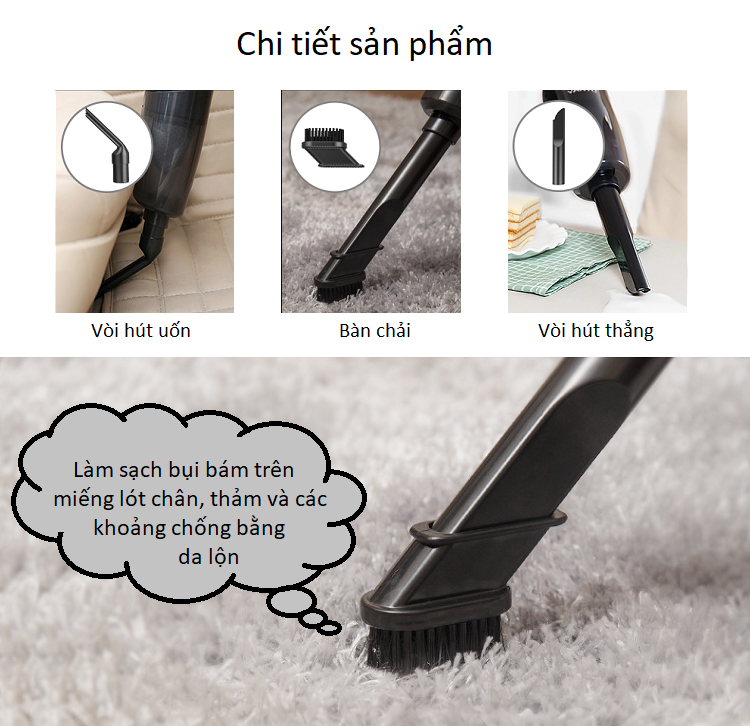 Máy hút bụi ko dây trên ô tô V01  - Hàng nhập khẩu