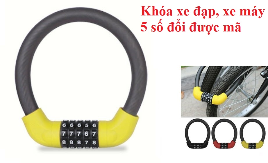 Khoá dây bọc nhựa 5 số đổi mã