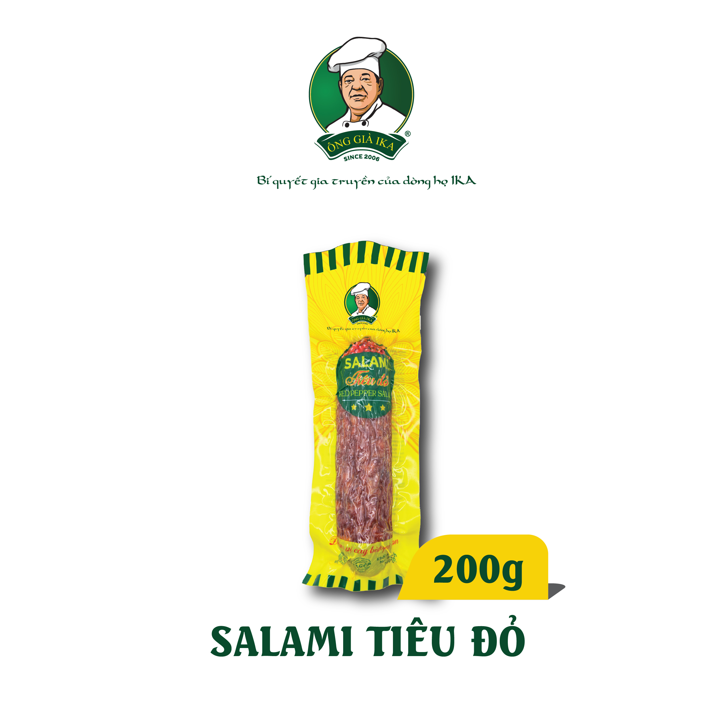 [Chỉ giao HCM & Hà Nội] Salami tiêu đỏ 200g Ông già Ika