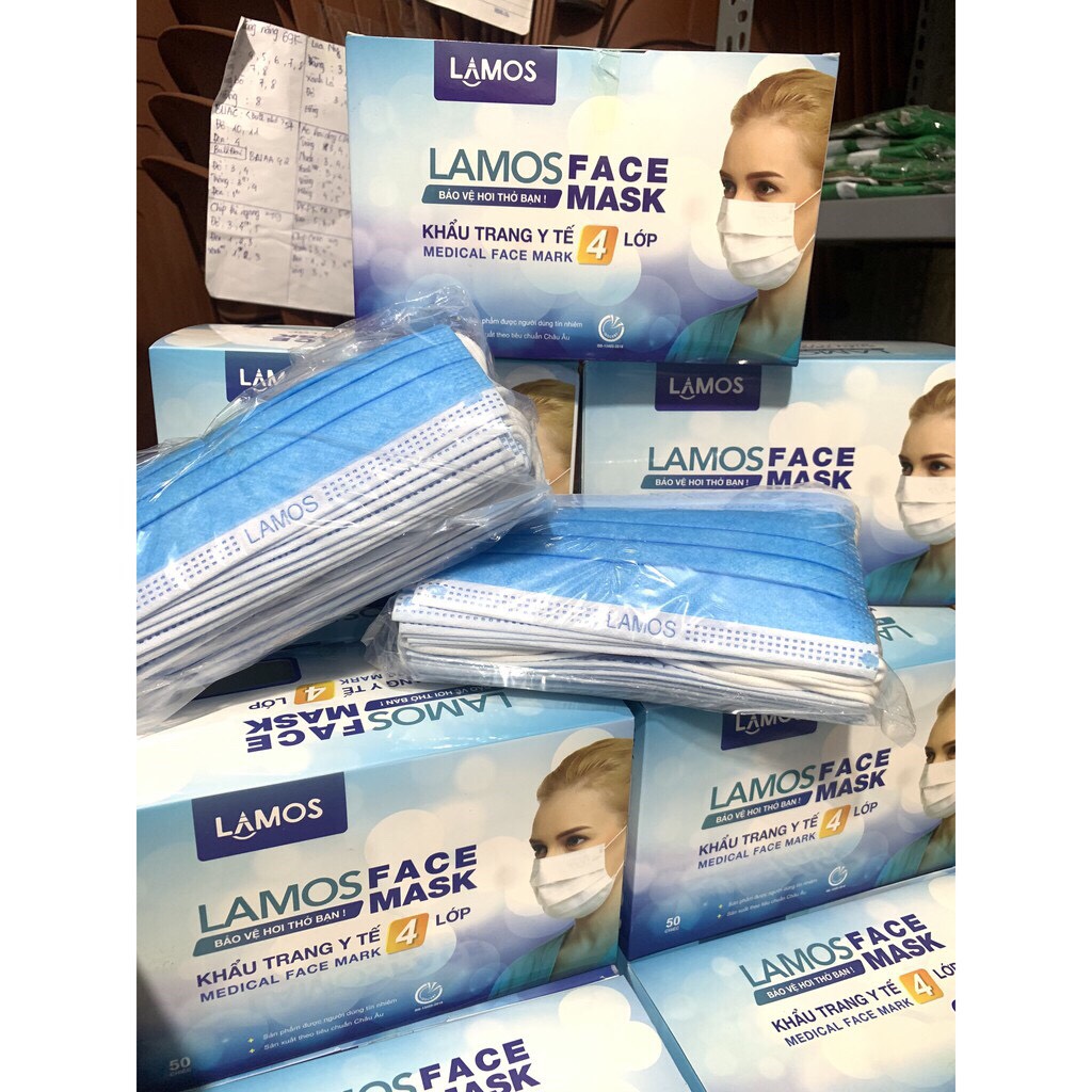 Khẩu trang y tế 4 lớp LAMOS (10c)