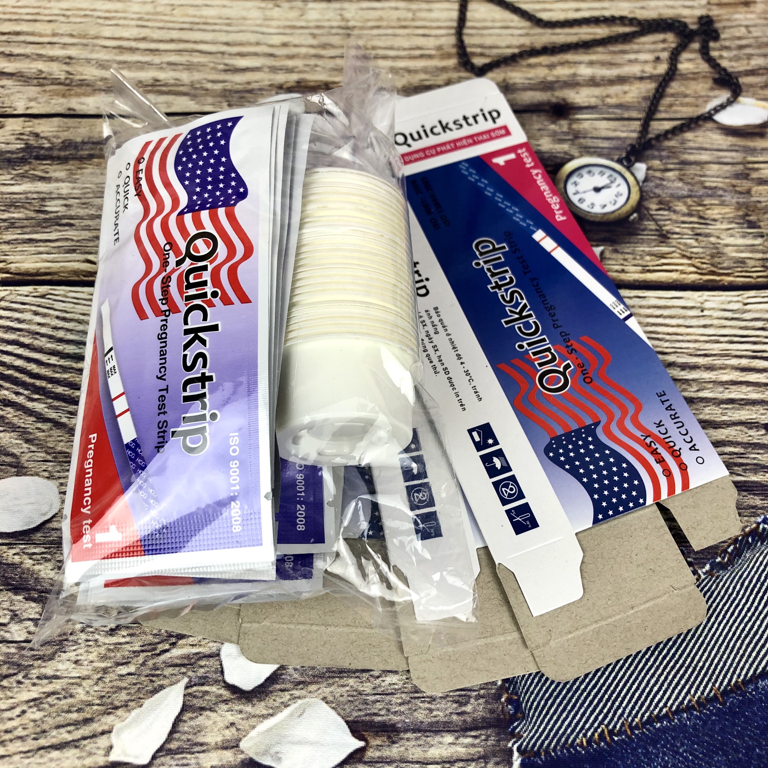 QUE THỬ THAI COMBO 16 QUE ( Que Quick Strip Lá Cờ )