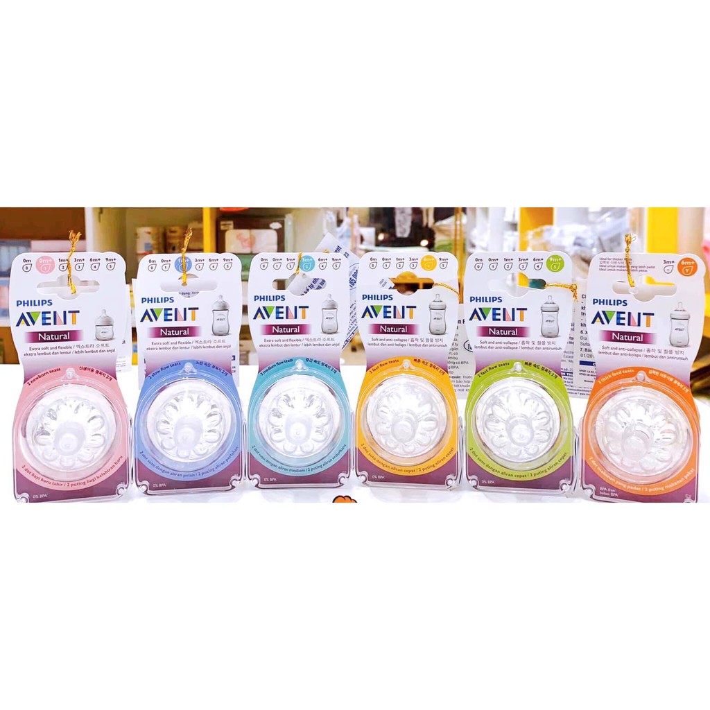 [Chính Hãng] Núm ti thay thế bình Natural Avent đủ size