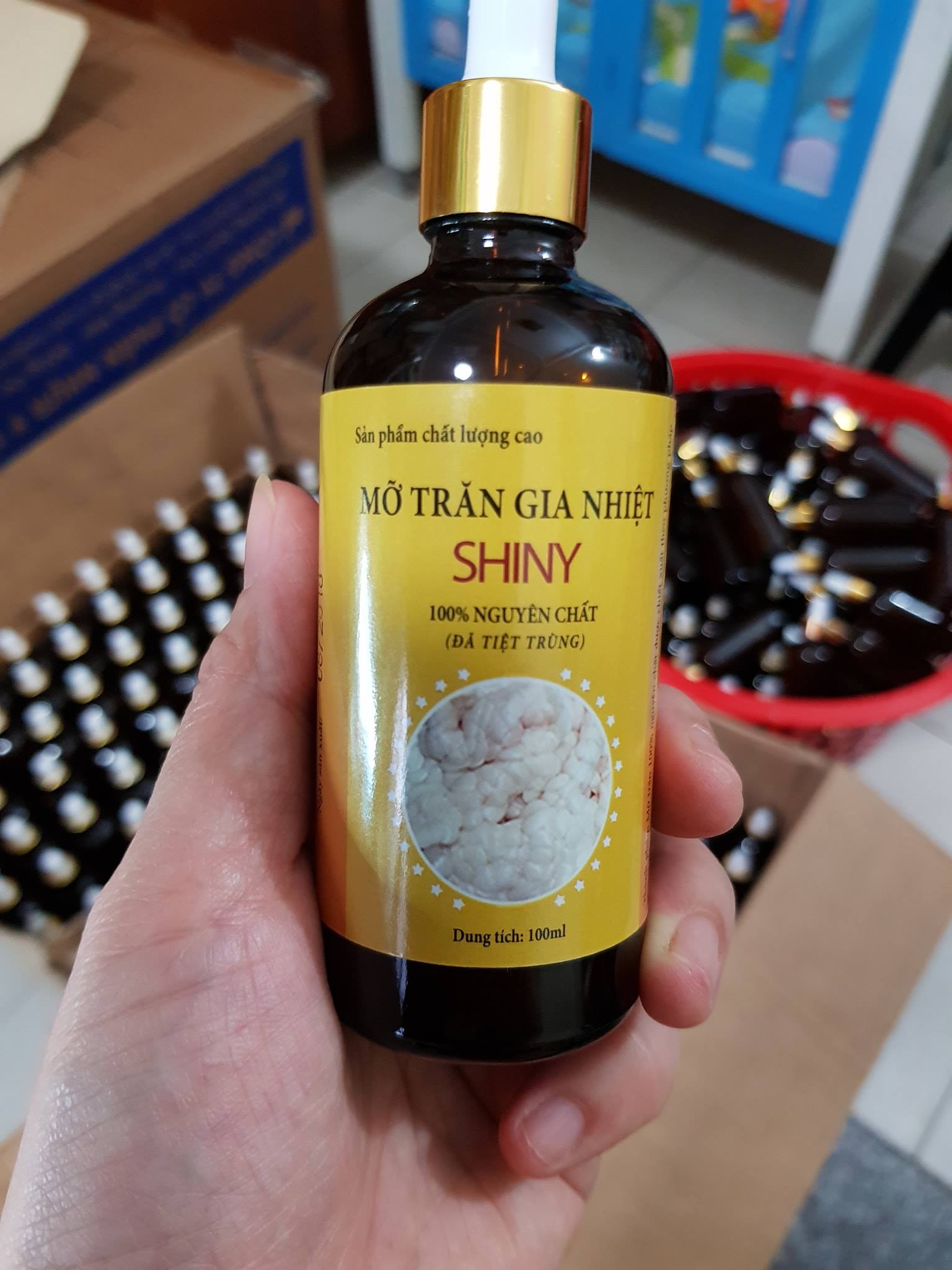 Mỡ Trăn Gia Nhiệt SHINY Nguyên Chất 100%.