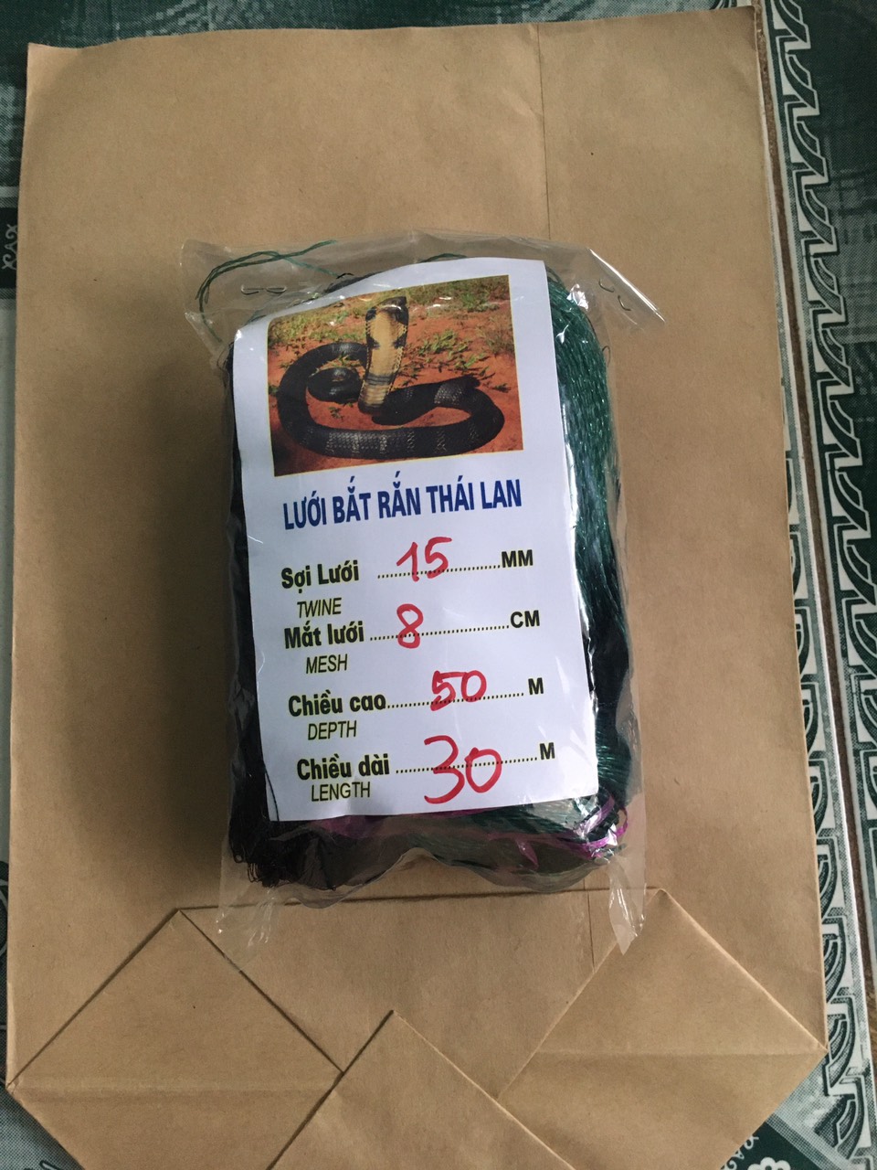 30 mét Lưới bẫy rắn Tàng Hình  mắt 8cm