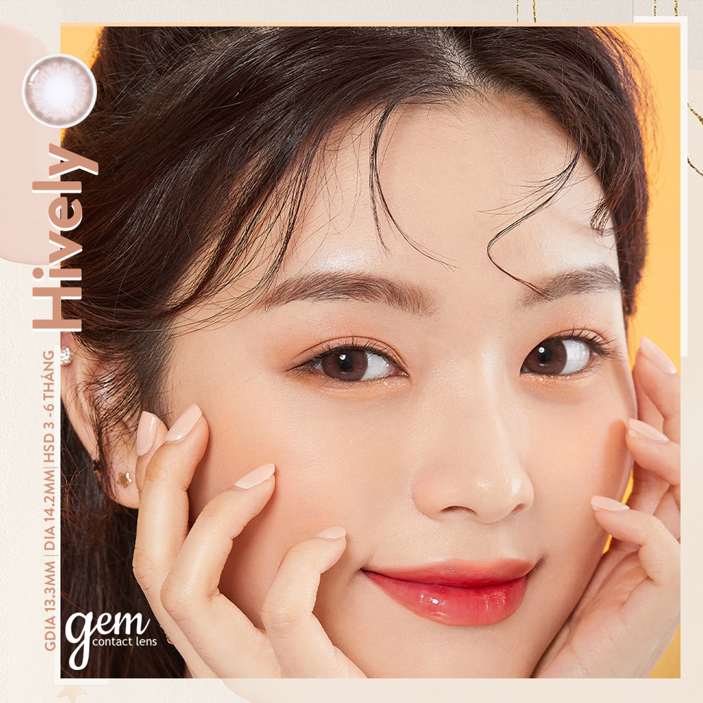 Lens nâu hồng giãn nhẹ hively choco hsd 3-6 tháng olens korea lens nâu hồng tự nhiên đủ độ có lệch ẩm cao cho mắt nhạy cảm