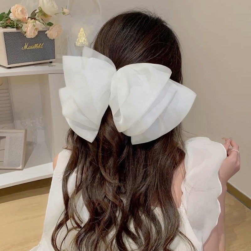 Kẹp tóc nơ lưới cỡ lớn thời trang hàn quốc cho nữ