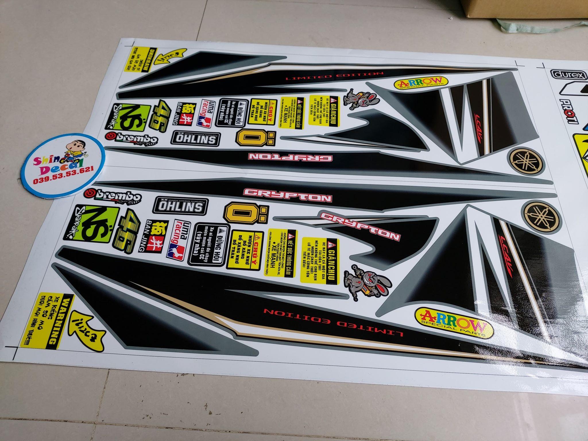 Tem rời xe exciter 2010 tặng logo