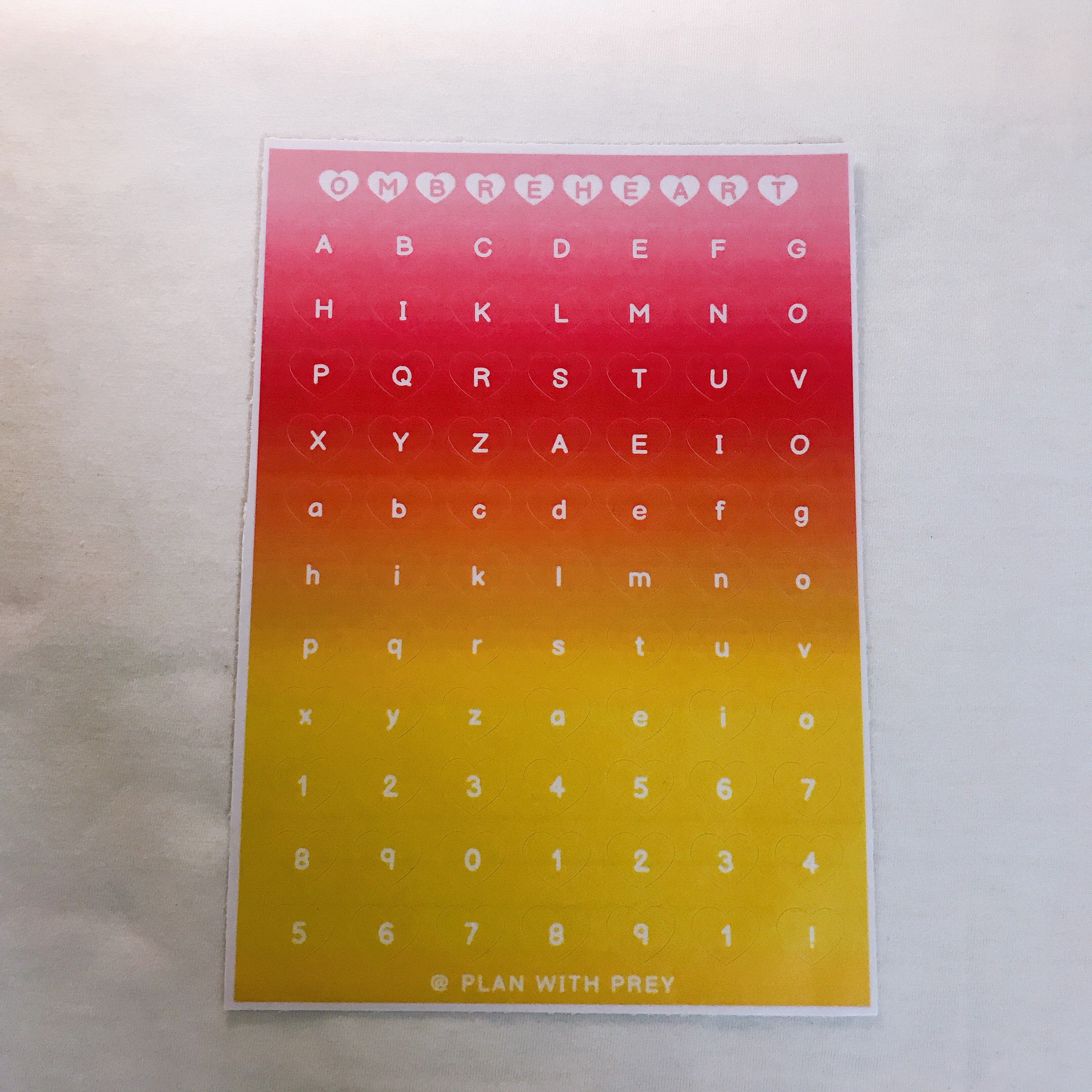 Sticker trái tim bảng chữ cái trang trí toploader