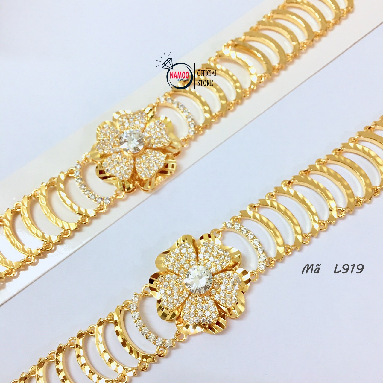 Lắc Tay Đính Đá Nữ L919 Xi Vàng