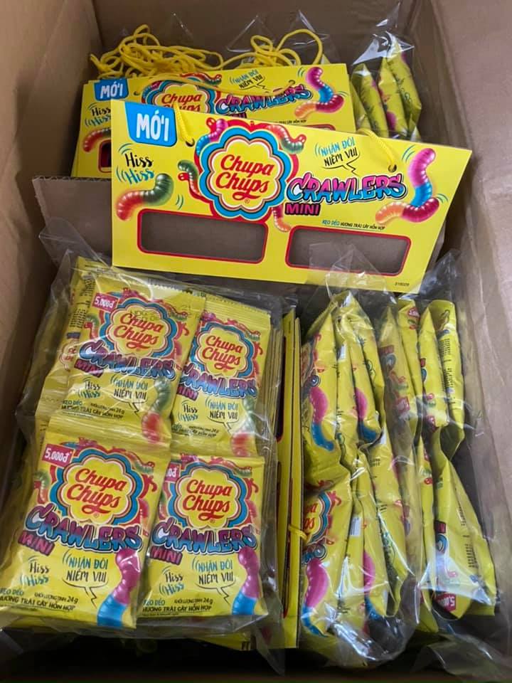 KẸO DẺO CHUPA CHUPS CRAWLERS 24g (16 gói nhỏ)