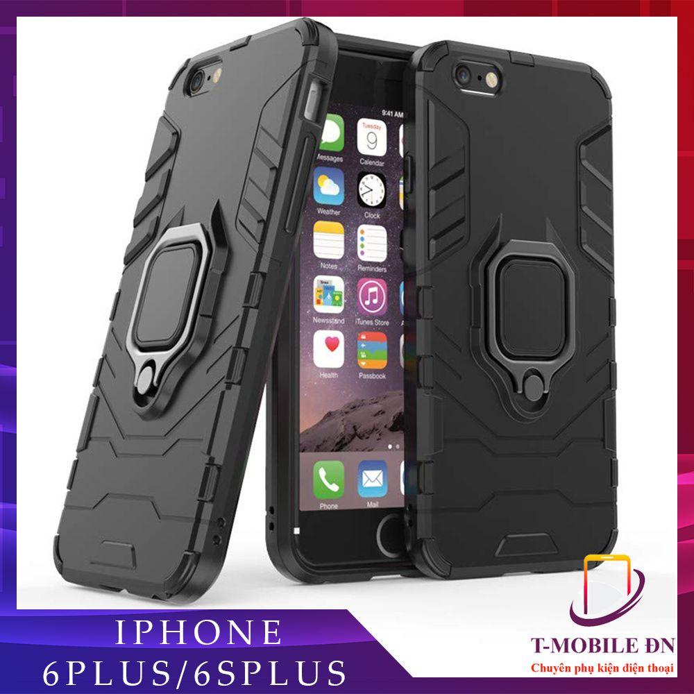 Ốp lưng dành cho iPhone 6 Plus / 6s Plus chống sốc iron man kèm nhẫn ring chống xem video tiện lợi