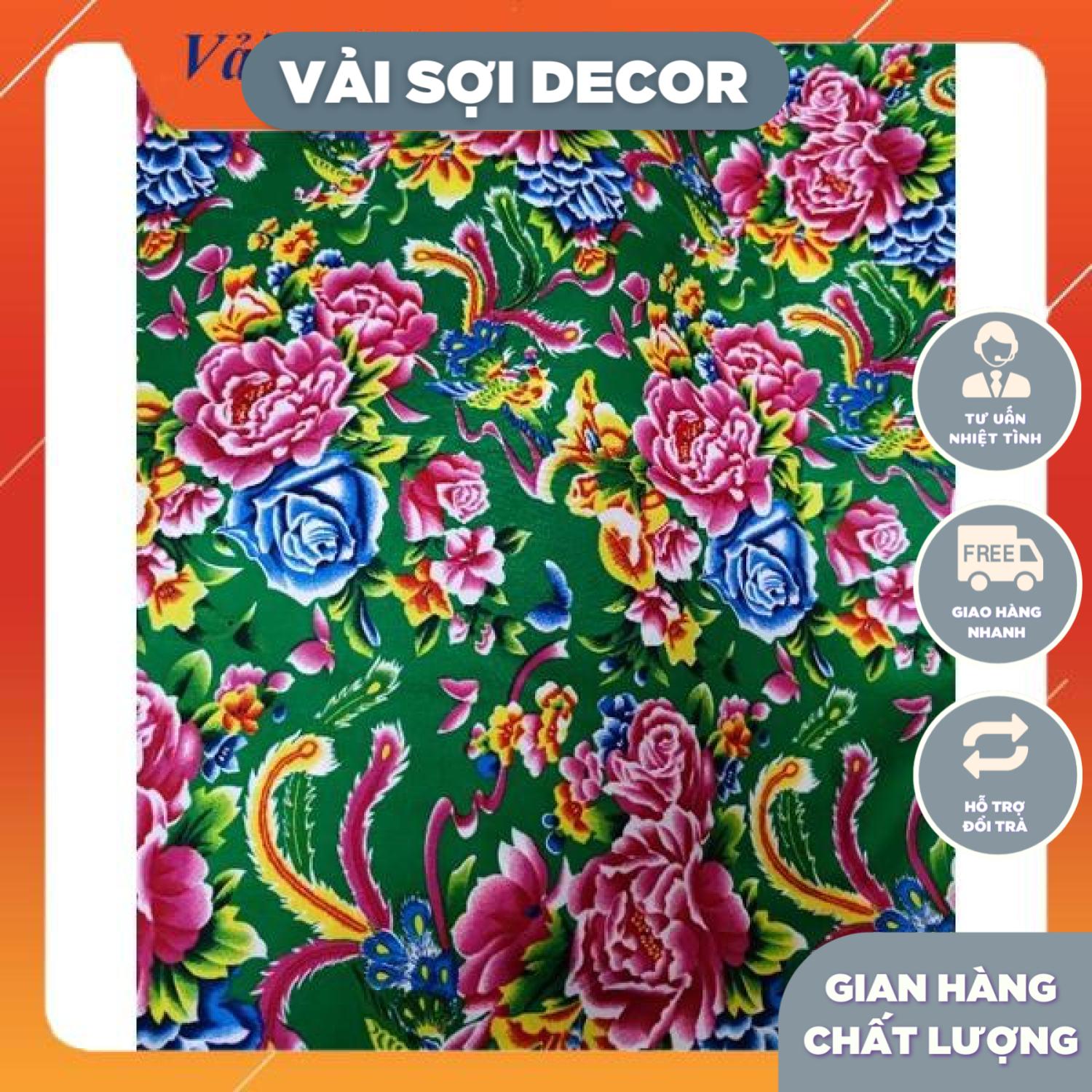 Vải con công màu xanh lá trang trí (khổ 1,6m)