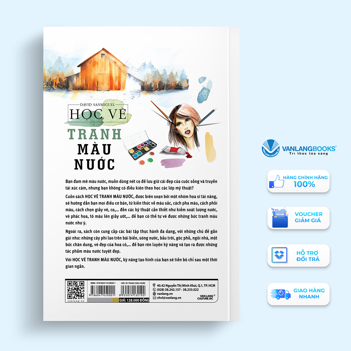 Sách - Học Vẽ Tranh Màu Nước (Tái Bản 2023)-Vanlangbooks