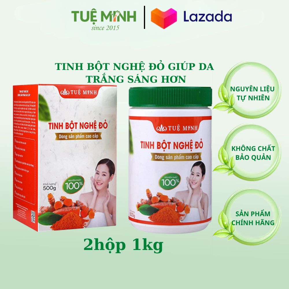Tinh bột nghệ đỏ nguyên chất Tuệ Minh (1 kg - 2 hũ 500g)