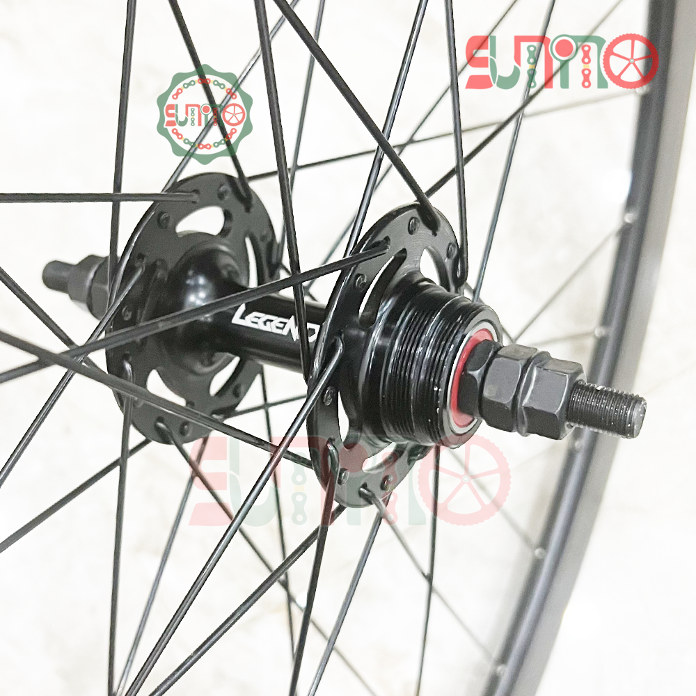 Vành bộ 6cm fixed gear hub LEGEND bạc đạn kèm tem vành