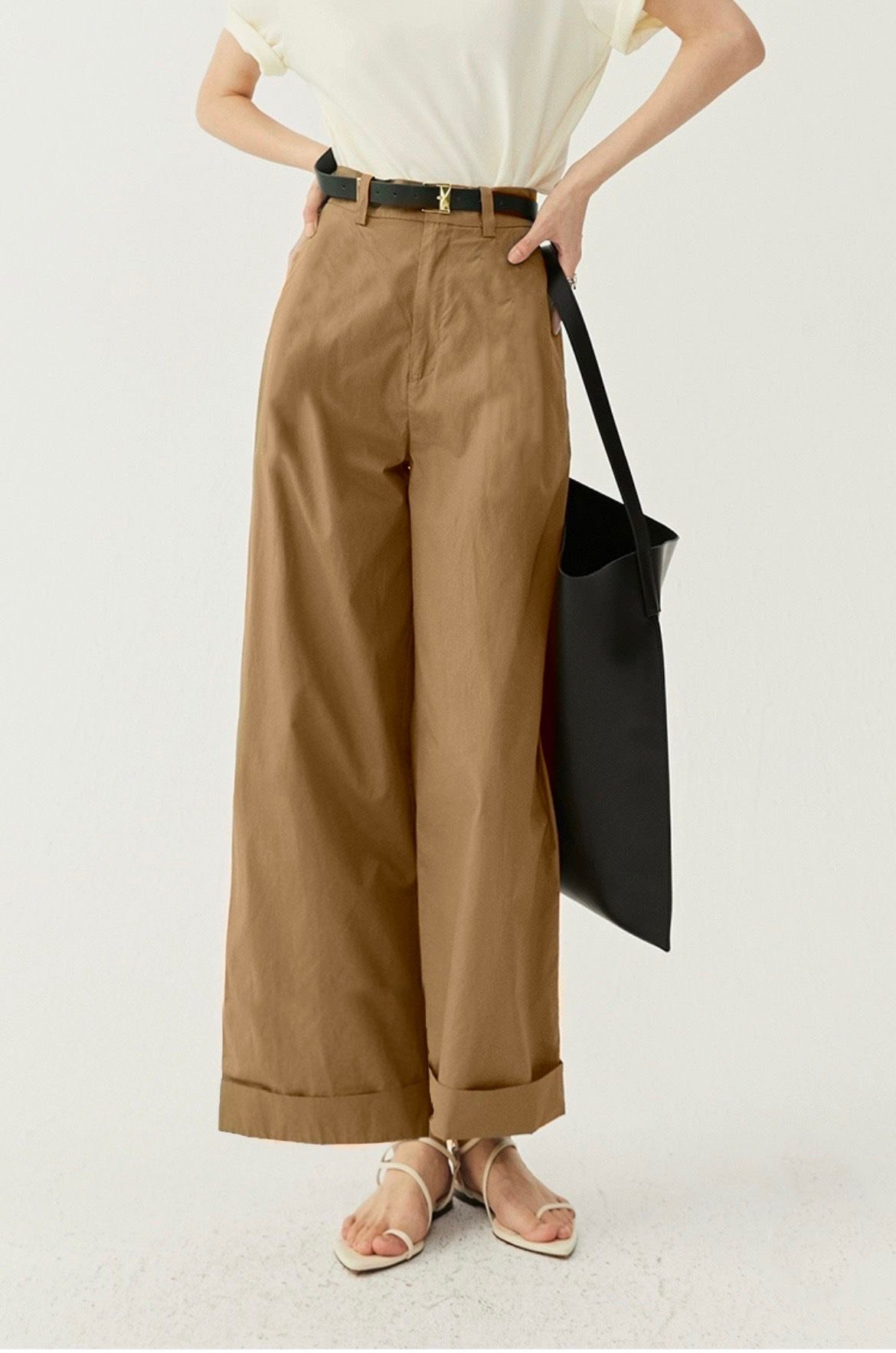 Quần Kaki dáng culottes cạp cao(A1620)