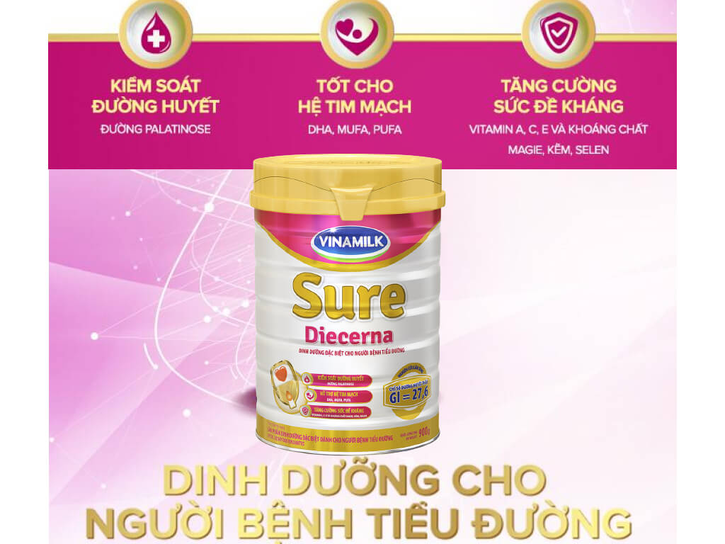 [HCM]Sữa bột Vinamilk Sure Diecerna 900g (Hộp thiếc)