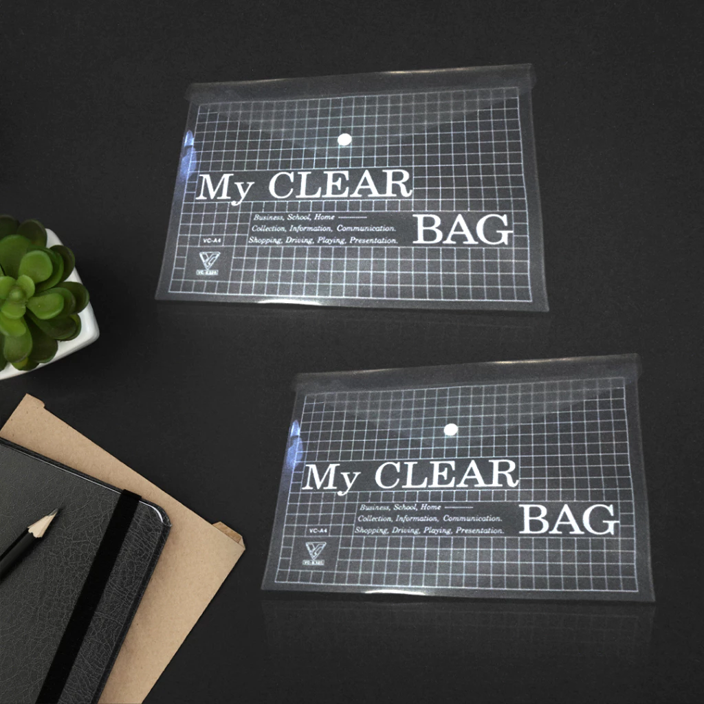 Xấp 12 Cái Bìa Nút Nhựa A4/F4 My Clear Bag, Bìa Sơ Mi PP Dày Trong Suốt Bảo Vệ Tài Liệu, Không Thấm Nước