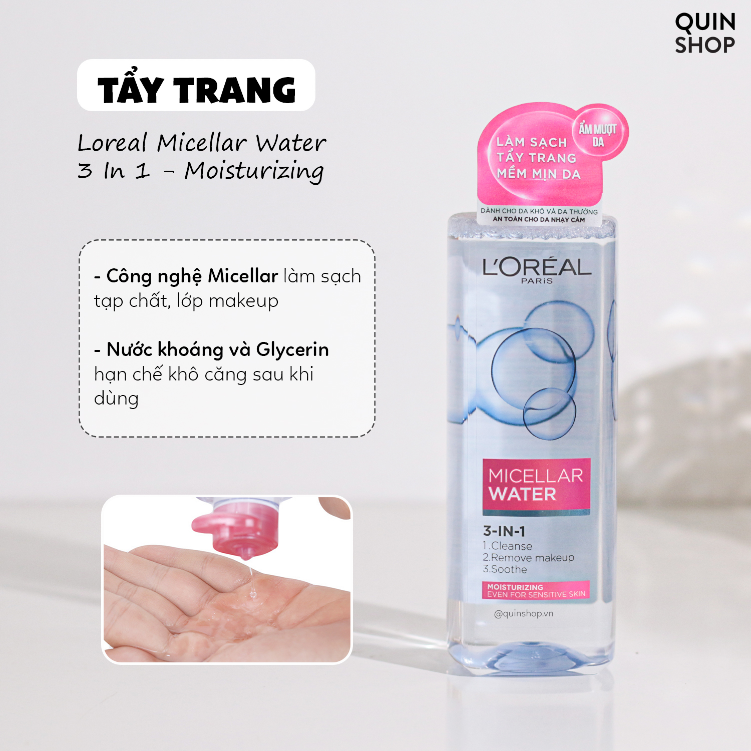 Nước Tẩy Trang Loreal Micellar Water 3 In 1
