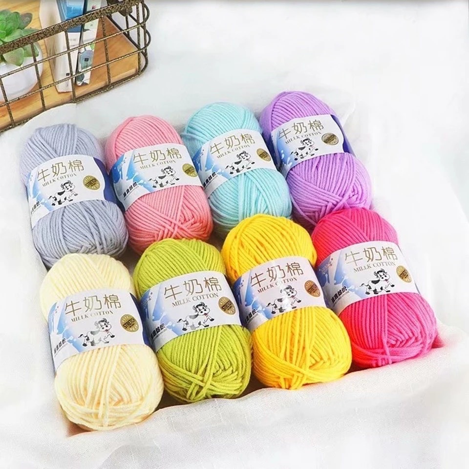 Len Milk Bò/Milk Cotton - Cuộn 50gr (Mã 01-50)