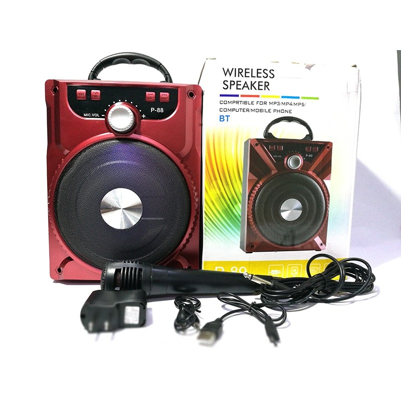№∋  [TẶNG MIC KARAOKE] LOA BLUETOOTH KARAOKE P88P89