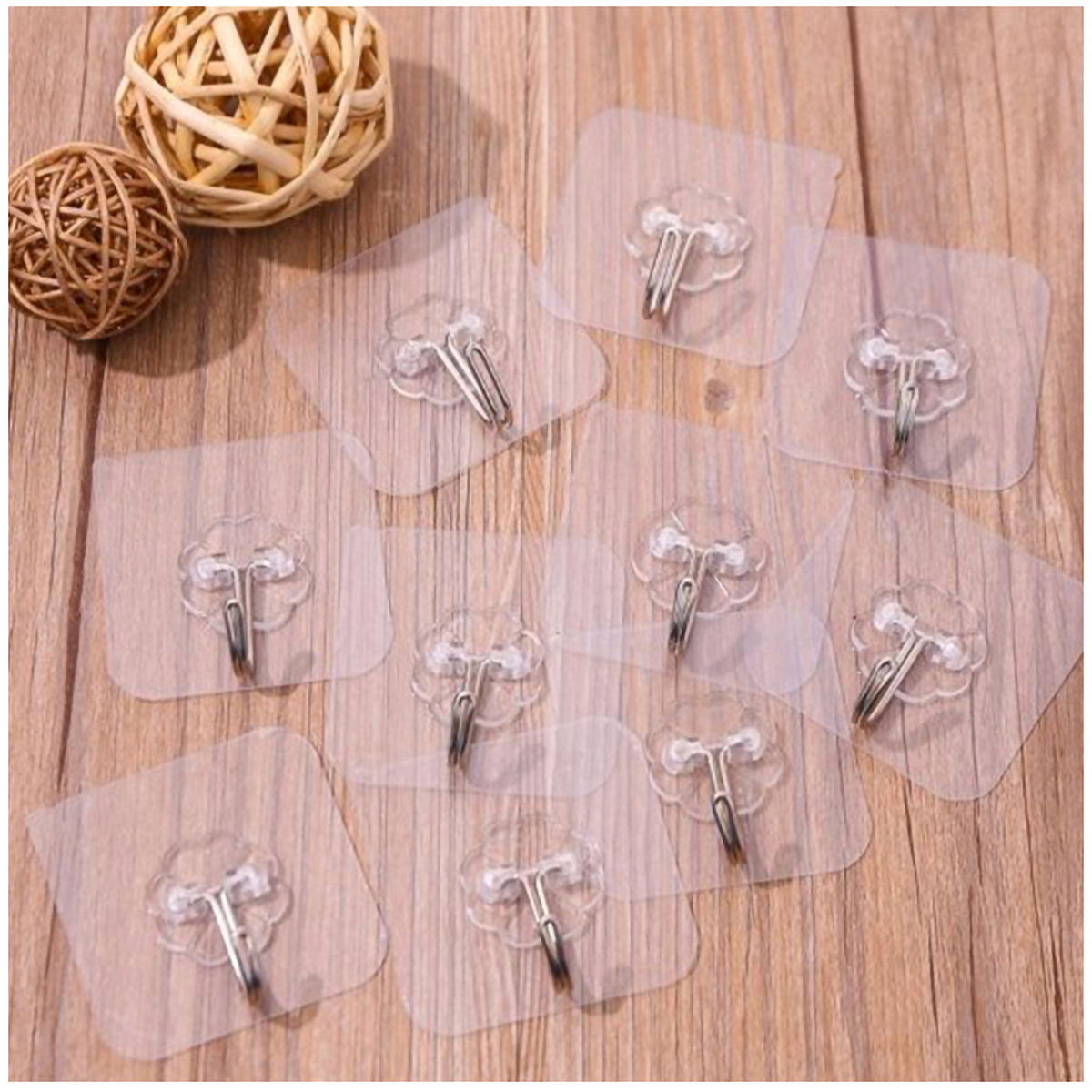 [Set 10 cái] Móc dán trong suốt chịu lực