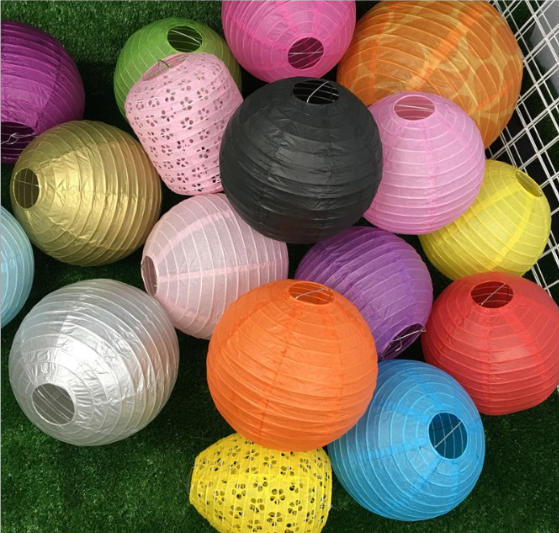 Đèn lồng vải lụa chống thấm nước 30cm nhiều màu trang trí ngoài trời