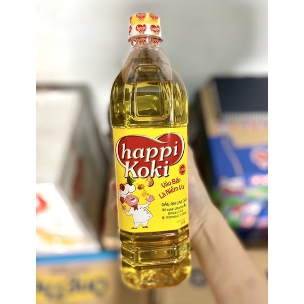 Dầu ăn Happi Koki chai 1 lít