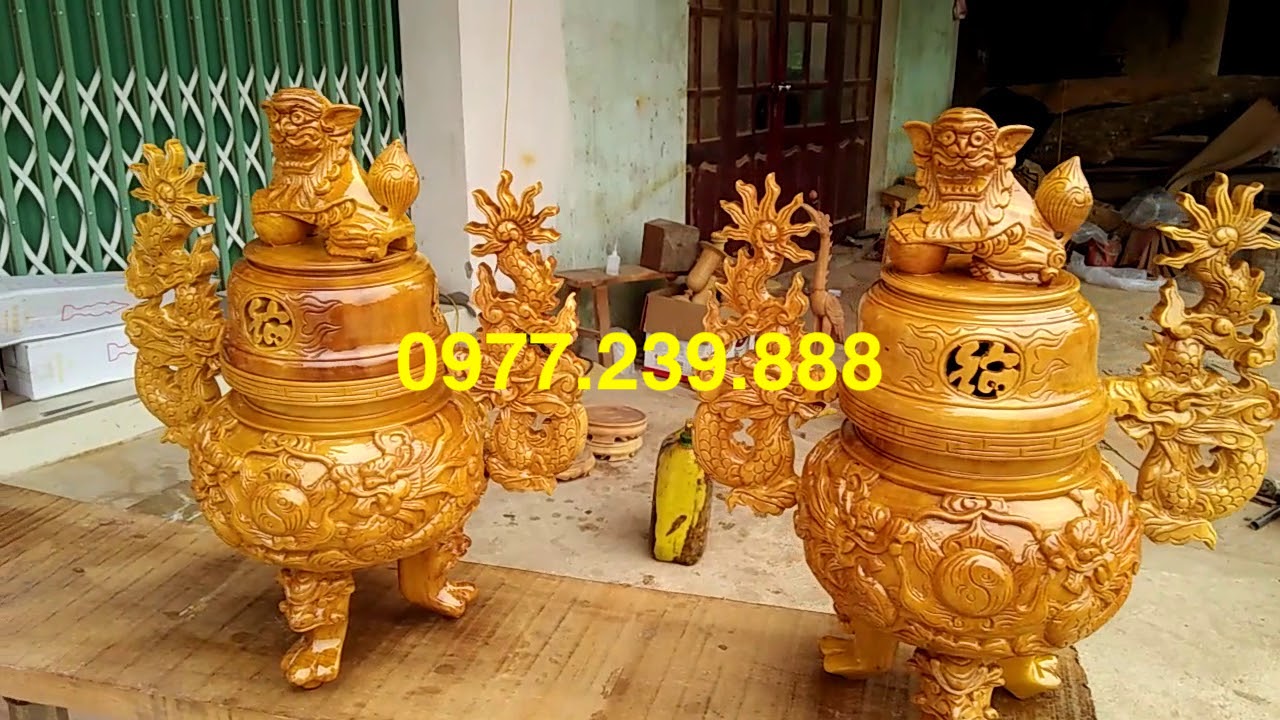 đỉnh bằng gỗ mít 55cm
