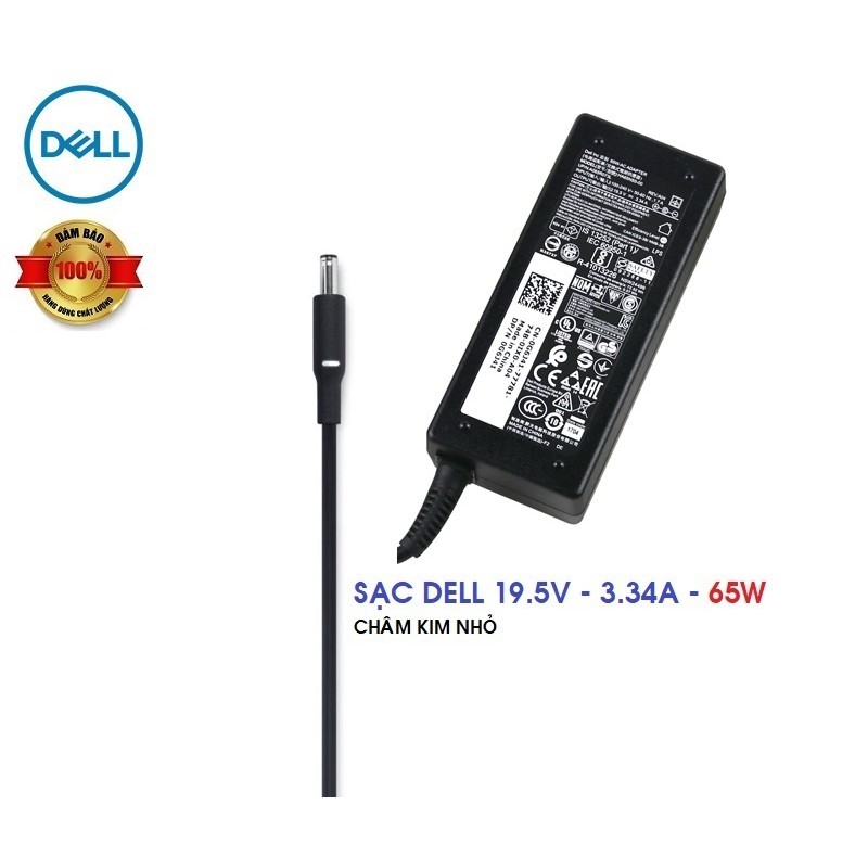 Sạc laptop dell 19.5v-3.34a đầu kim chân nhỏ
