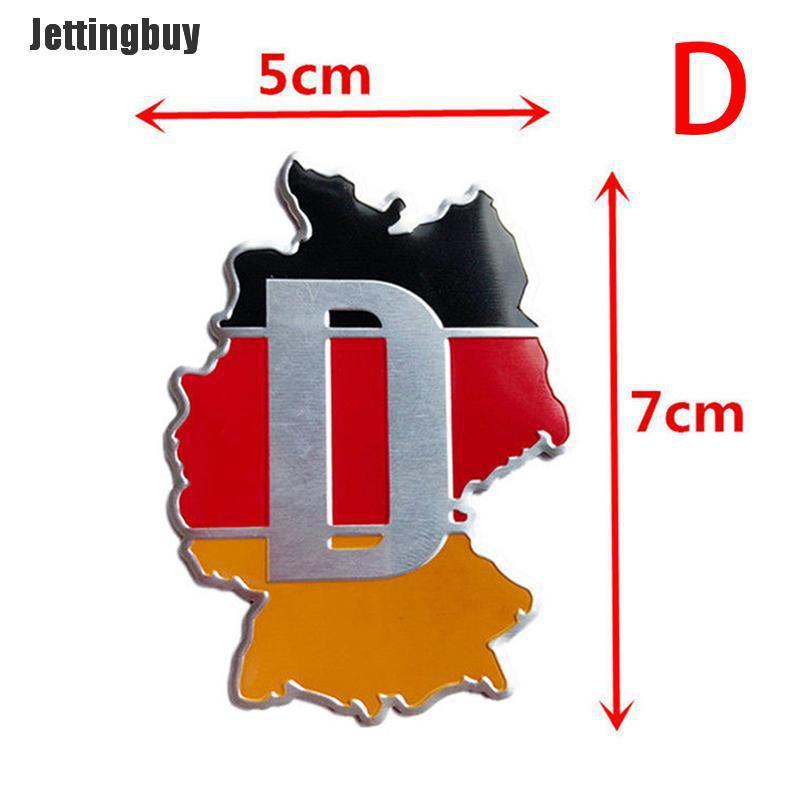 Jettingbuy 3D Aluminium Auto Car Emblem Germany German Flag Logo Grille Badge Decal Sticker