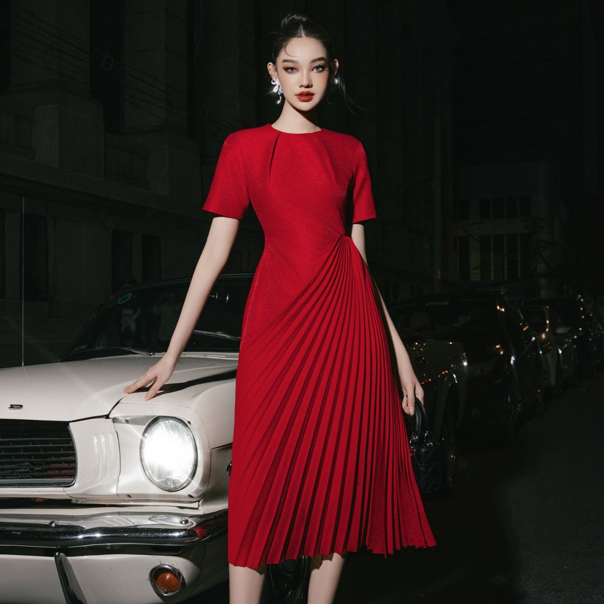 Voucher siêu sale 15% OLV - Đầm Lea Red Dress