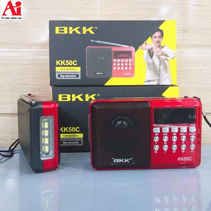 Loa bkk kk50c nghe nhạc usb, thẻ nhớ, đài fm, nghe pháp có đèn pin