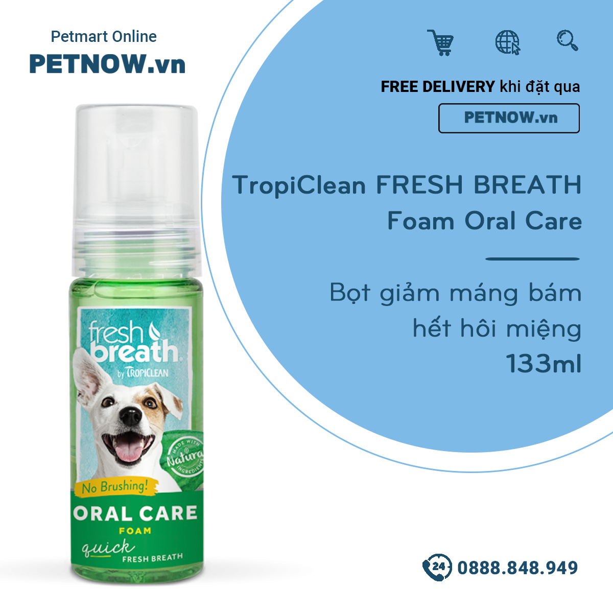 TropiClean FRESH BREATH Foam Oral Care 133ml
