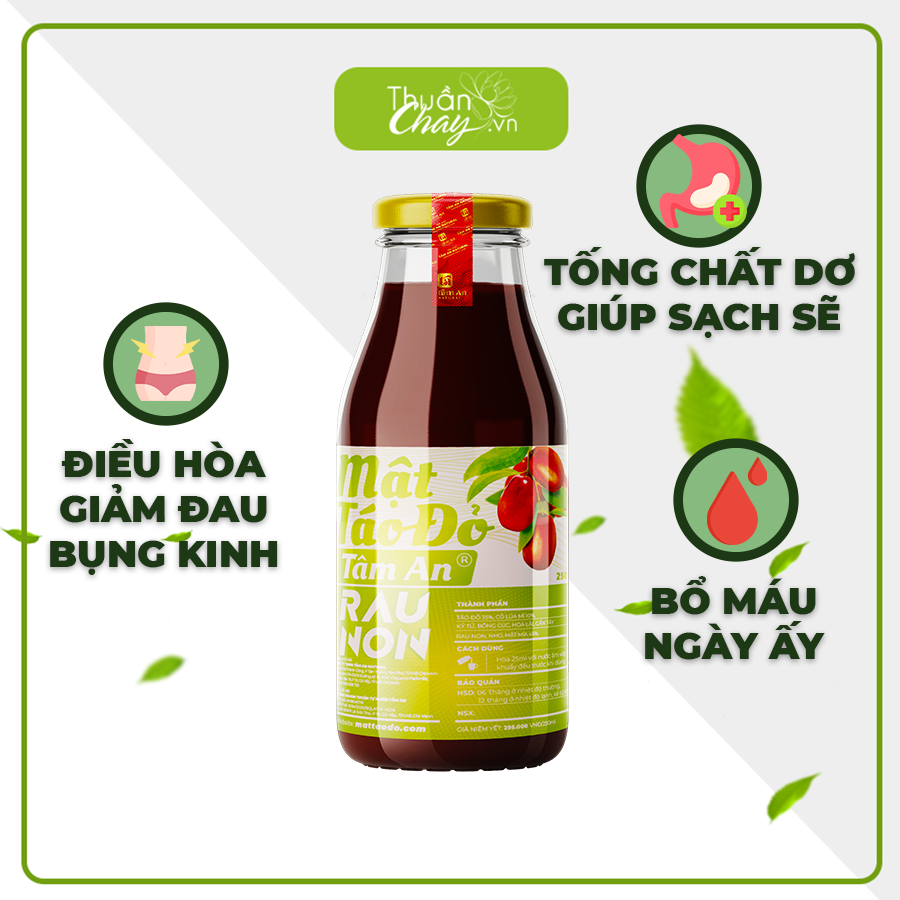 MẬT TÁO ĐỎ RAU NON TÂM AN 250ml