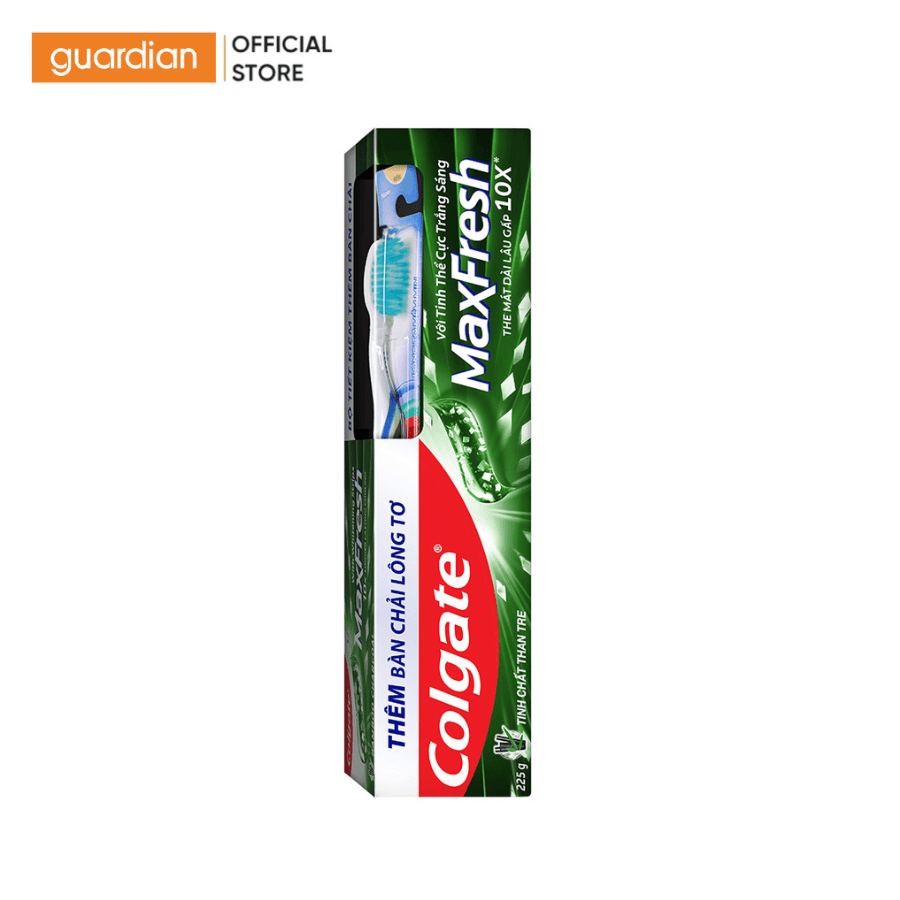 Kem đánh răng colgate maxfresh than tre 225gr tặng bàn chải đánh răng
