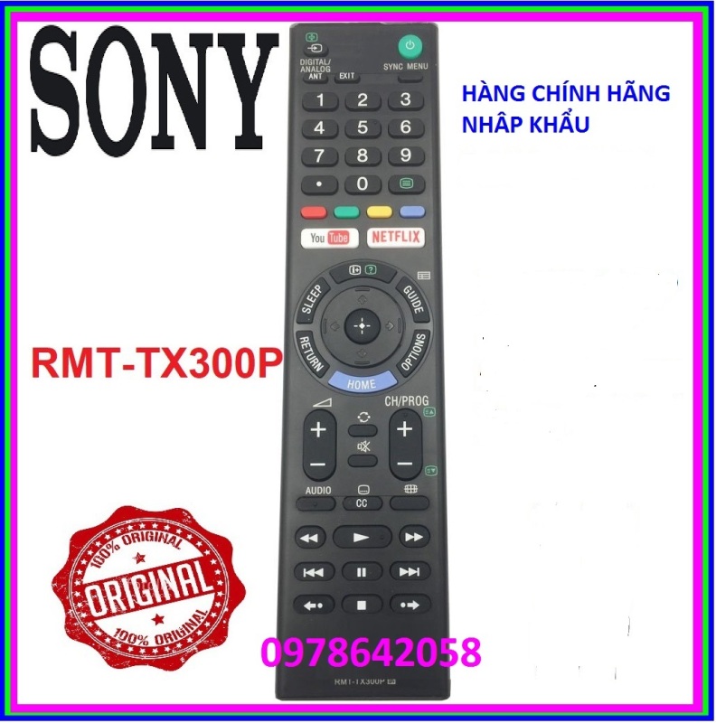 Bảng giá Điều Khiển Tivi Sony RMT - TX300P Cho Mọi Dòng TV Sony Bền Nhạy Phím Êm