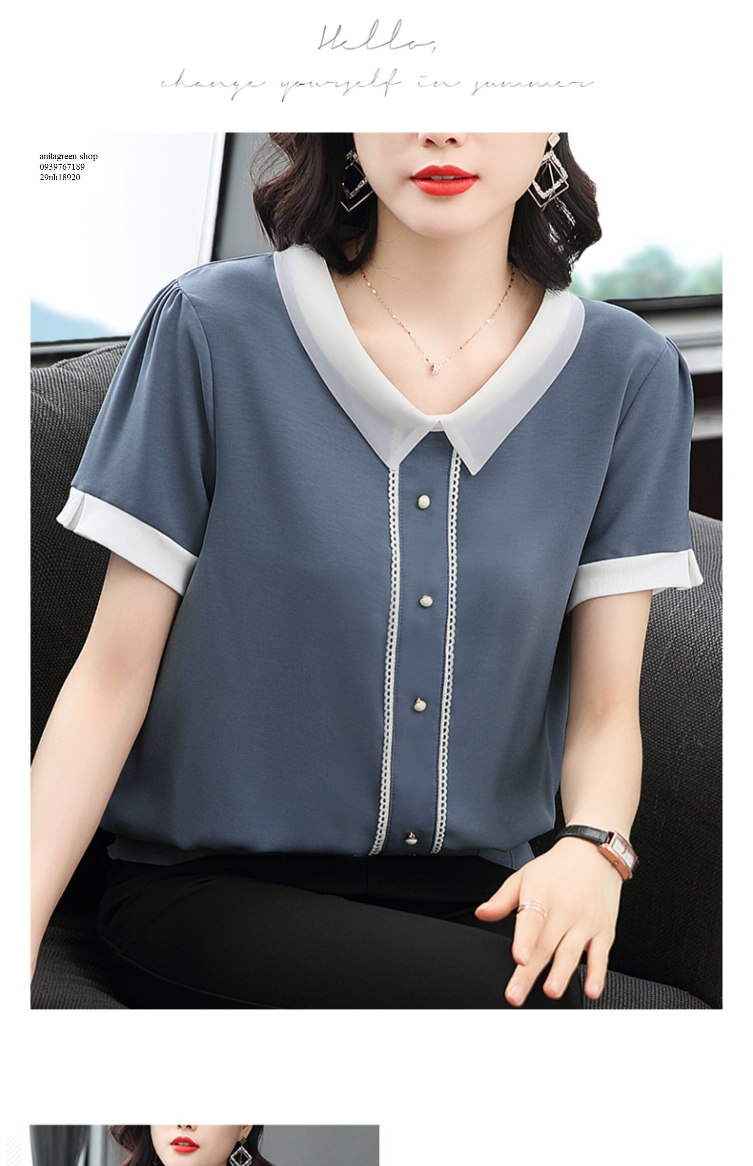 nh18920-ÁO KIỂU NỮ VIỀN