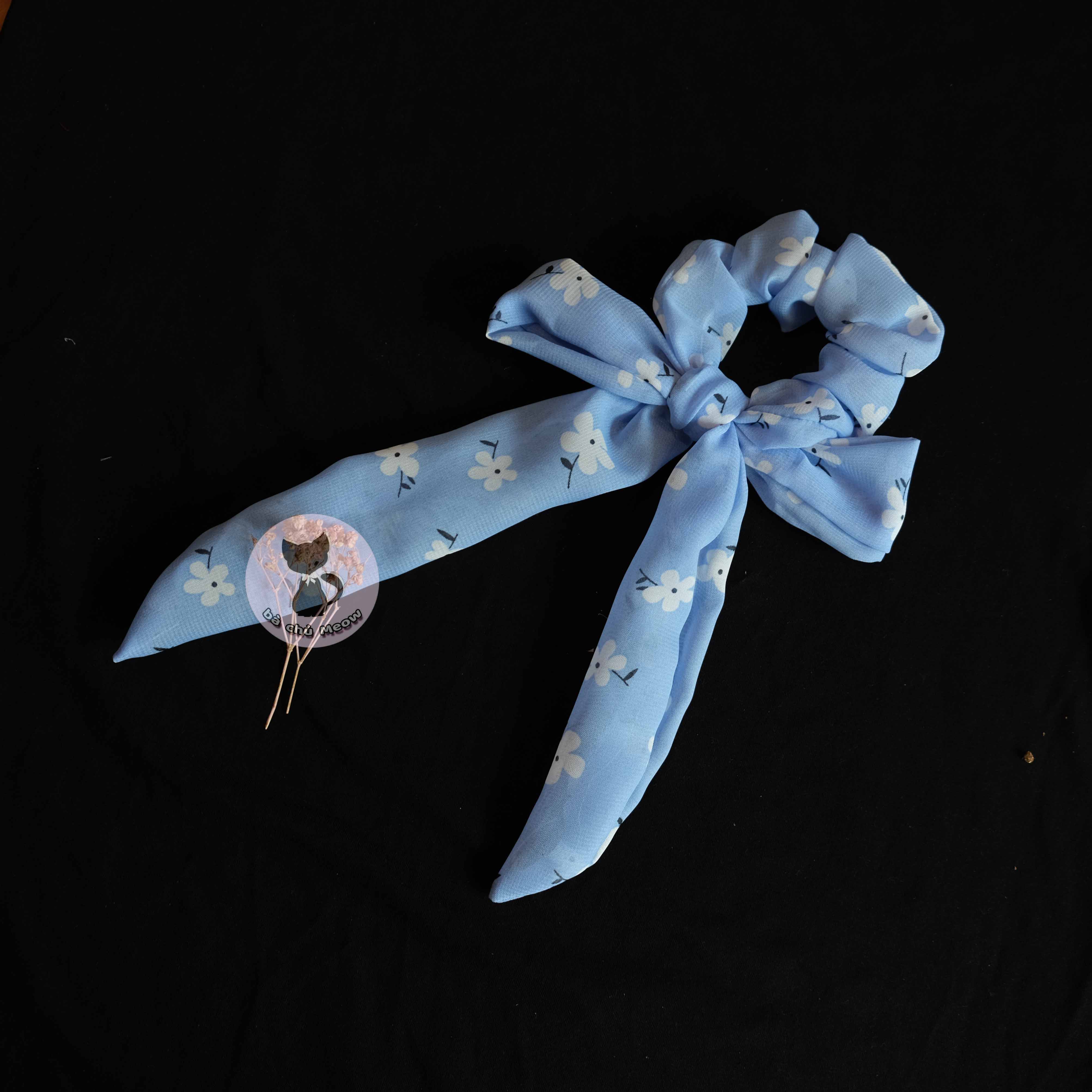 Đồ Cột Tóc Tiểu Thư - Dây Cột Tóc Hoa Voan - Scrunchies Thắt Nơ