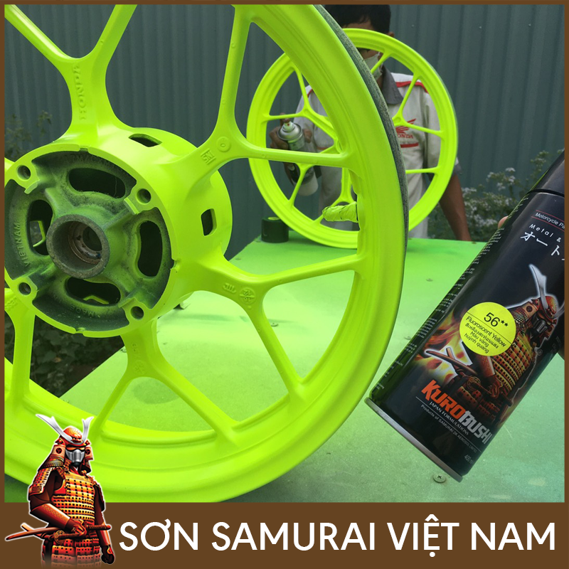 Sơn samurai vàng chanh - Chai sơn huỳnh quang 56 sơn xịt samurai