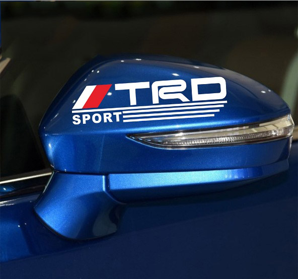 Bộ 2 tem dán gương chiếu hậu ô tô TRD