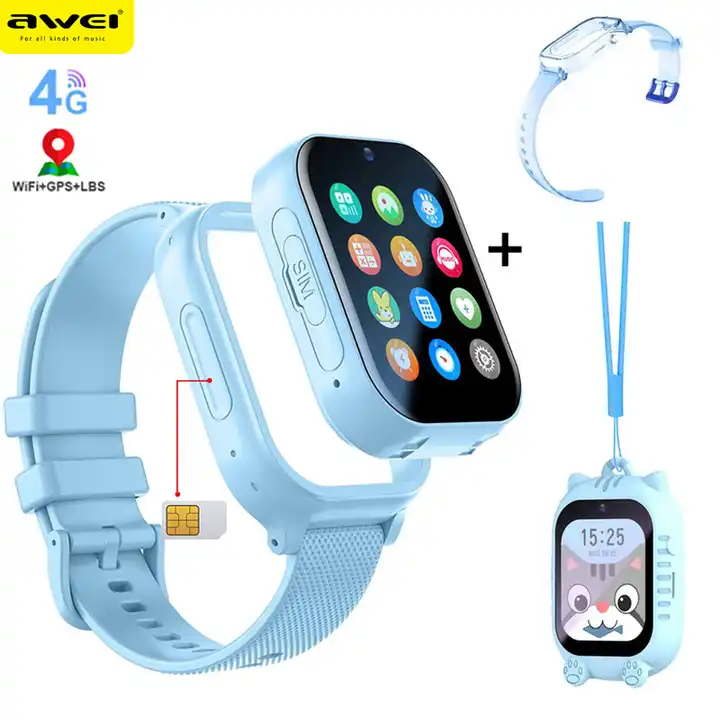 Đồng hồ thông minh gắn sim nghe gọi AWEI H29 dành cho trẻ em - định vị GPS  / video call / tin nhắn / chống nước / cảm ứng / đa