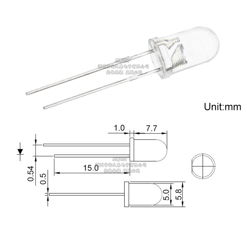 LED 7 màu 5MM NHẤP NHÁY 2 CHÂN - LK0579