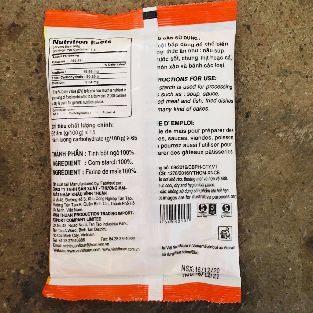 [Tạp hóa] Bột Bắp Vĩnh Thuận Gói 150g - Tạp Hóa Đồ Khô [bột]