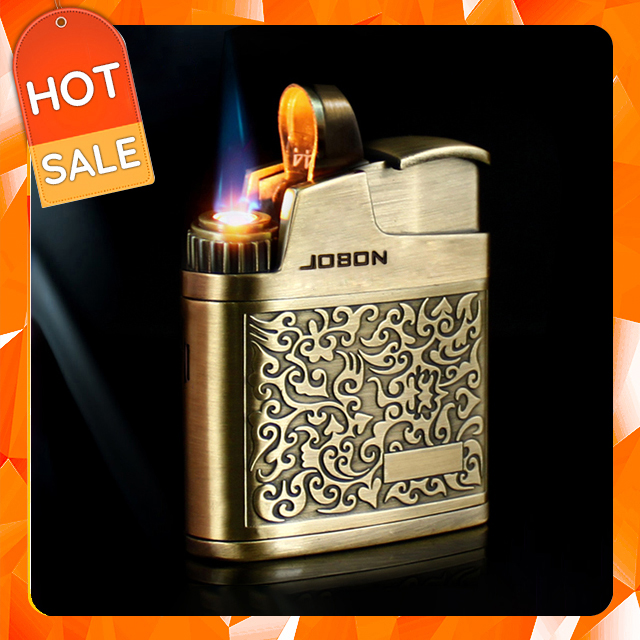 Vỏ Hộp Quẹt Bật Lửa khò gas 1 tia Jobon ZB-318, khắc hoa văn họa tiết độc đáo - Vỏ Hộp Quẹt Bật Lửa khè - Vỏ Hộp Quẹt Bật Lửa độc lạ   (KHÔNG GAS, KHÔNG XĂNG)