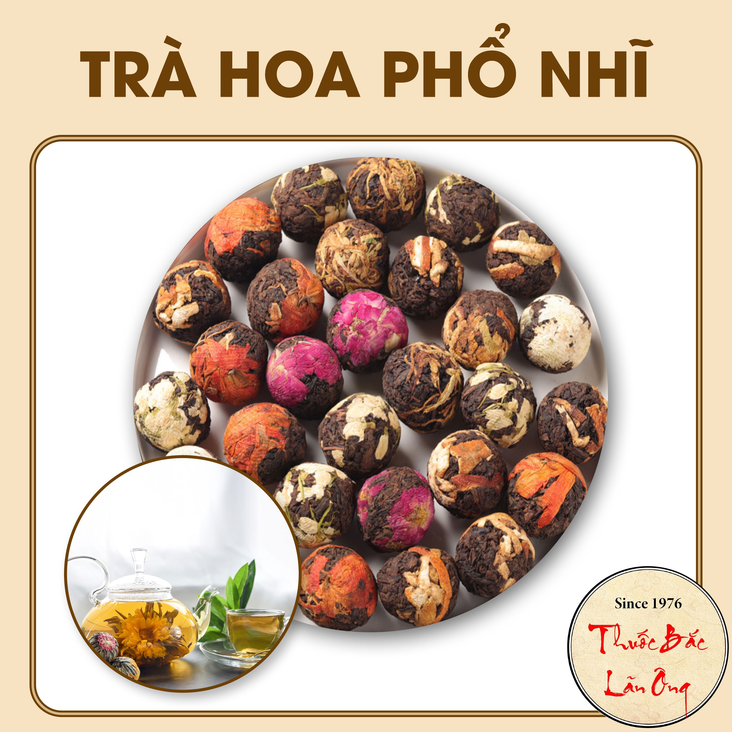 Trà phổ nhĩ nở hoa thượng hạng, trà hoa phổ nhĩ tự chọn - Lãn Ông