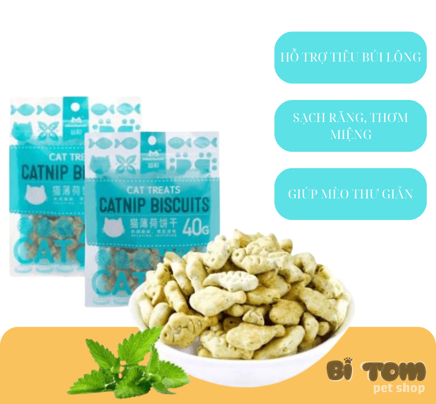 BÁNH THƯỞNG CHO MÈO CATNIP BISCUITS 40G